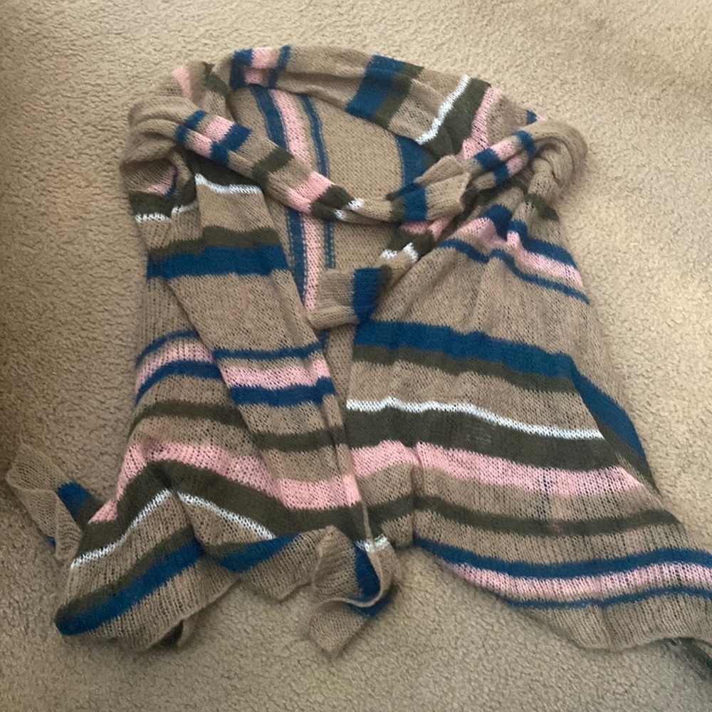 Lightweight Loos-Knitted Striped Cardigan